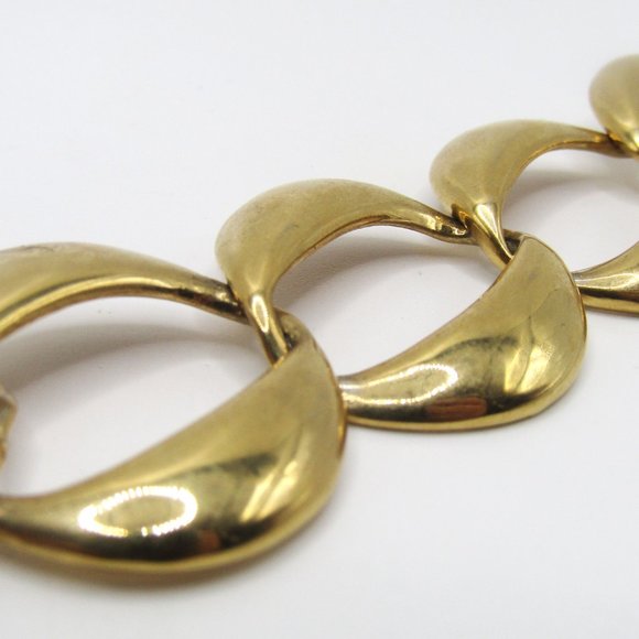 Vintage Napier Bracelet Gold Tone Link Chunky Classic 80s - Picture 2 of 5